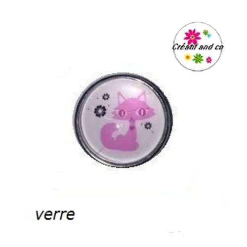 Bouton pression chat rose