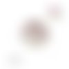 Bouton pression fleur fuchsia fond blanc