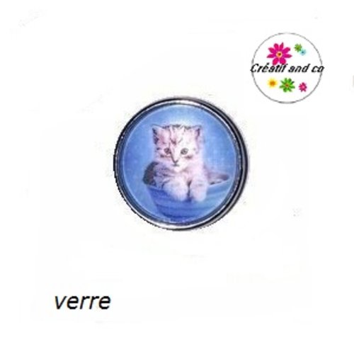 Bouton pression chaton dans tasse