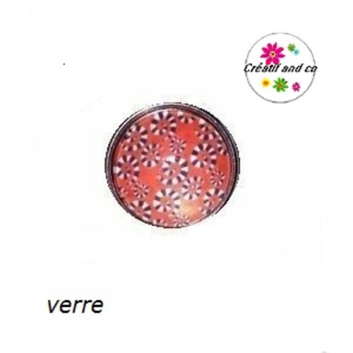 Bouton pression fleurs fond rouge