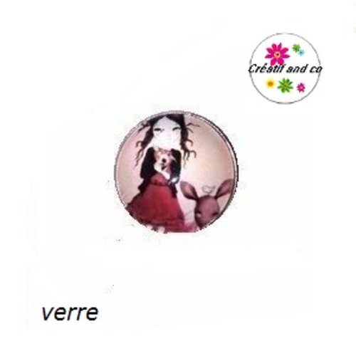 Bouton pression fille et son doudou