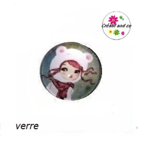 Bouton pression fille et son chapeau de laine