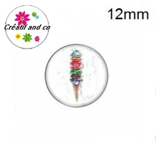 X2 cabochons glace de macarons 12mm