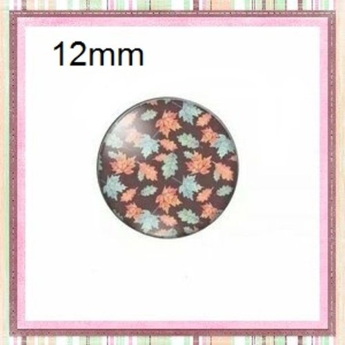 X2 cabochons feuille 12mm