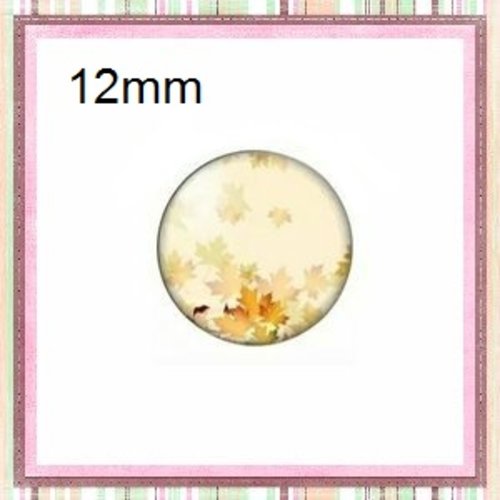 X2 cabochons feuille 12mm
