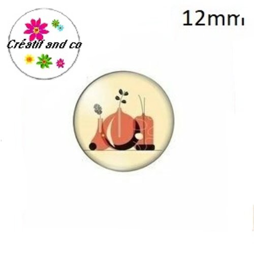 X2 cabochons plantes 12mm