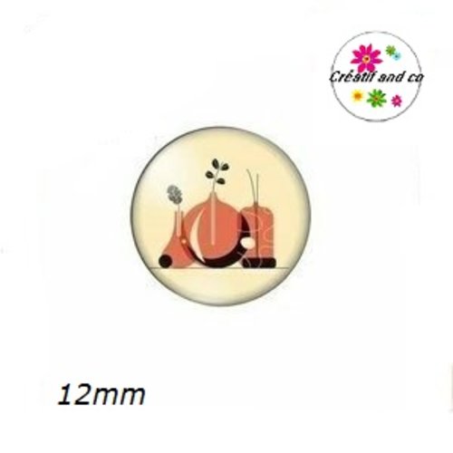 X2 cabochons plantes 12mm