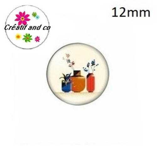 X2 cabochons plantes 12mm