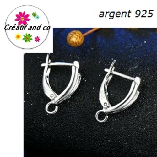 Paire accroche boucle d'oreille argent 925