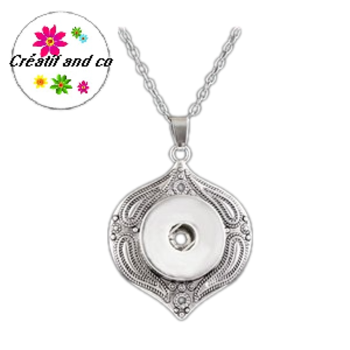 Collier pendentif pour bouton pression