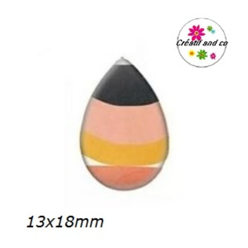 X2 cabochons géomètrique forme goutte 13x18mm