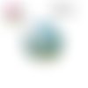 X2 cabochons fleuris 16mm