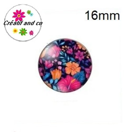 X2 cabochons fleur d'amaryllis 16mm