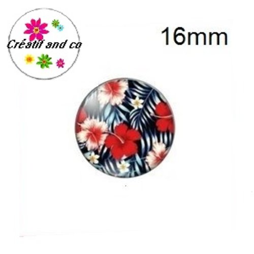 X2 cabochons fleur d'amaryllis 16mm