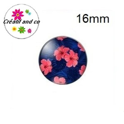 X2 cabochons fleur d'amaryllis 16mm