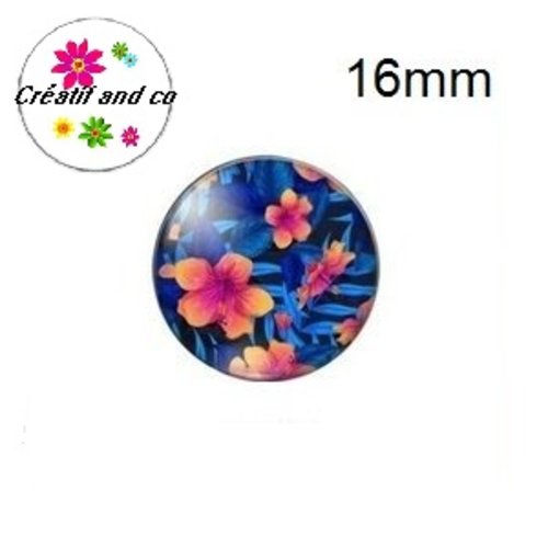X2 cabochons fleur d'amaryllis 16mm