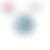 X2 cabochons fleurs bleues 16mm