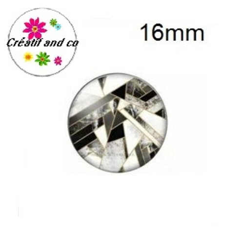 X2 cabochons motif géomètrique 16mm