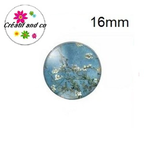X2 cabochons fleurs de prunier 16mm