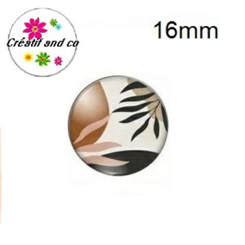 X2 cabochons feuilles 16mm