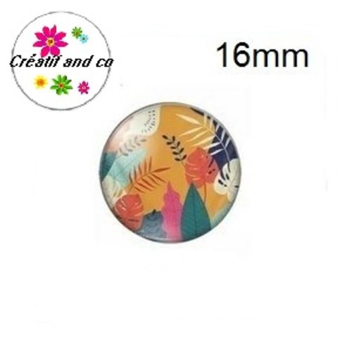 X2 cabochons feuilles 16mm