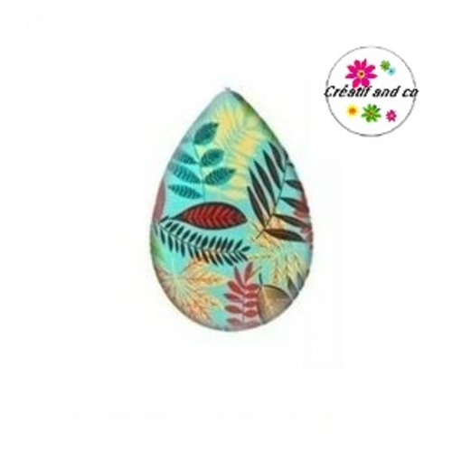 Cabochon goutte feuille 18x25mm