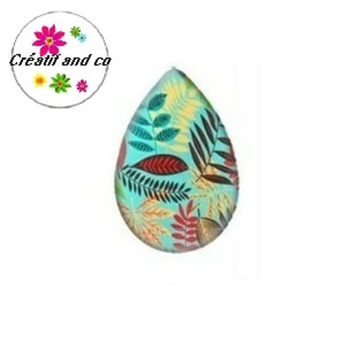 Cabochon goutte feuille 18x25mm