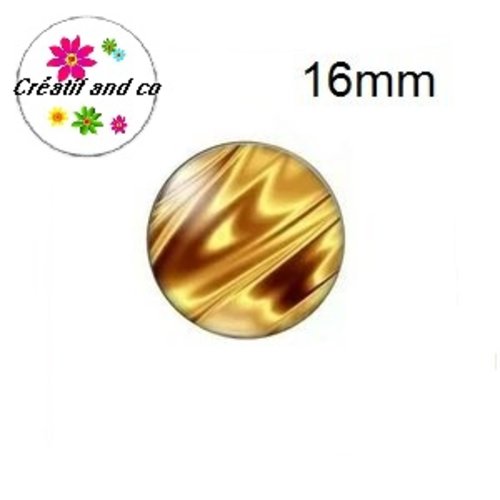 X2 cabochons feuille d'or 16mm