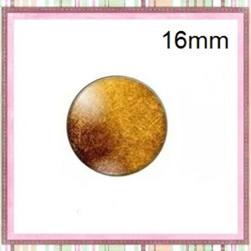 X2 cabochons feuille d'or 16mm