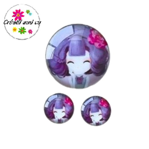 Lot cabochon petite fille  25mm et 2 cabochons 12mm