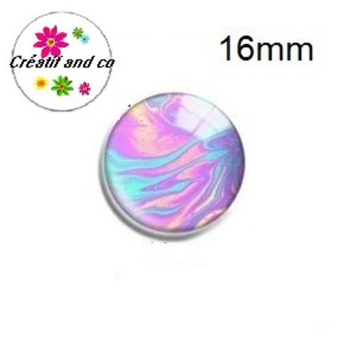 X2 cabochons motif peinture à l'huile 16mm