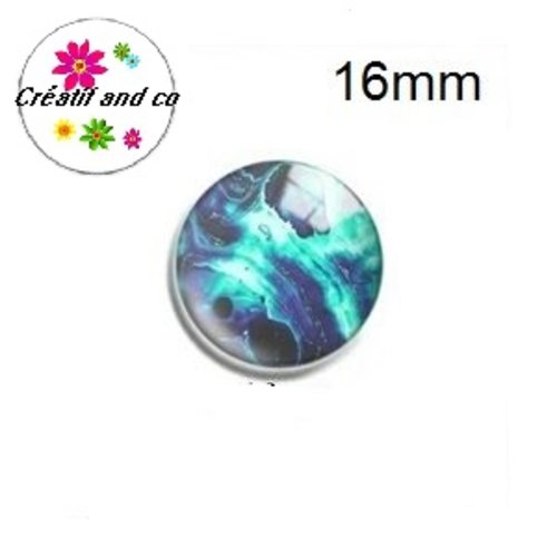 X2 cabochons motif peinture à l'huile 16mm
