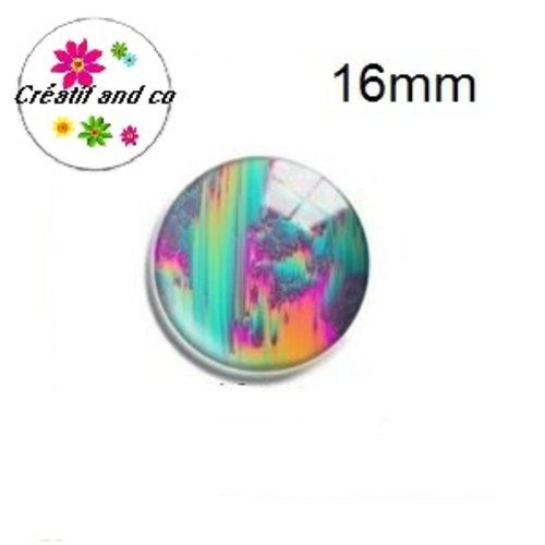 X2 cabochons motif peinture à l'huile 16mm