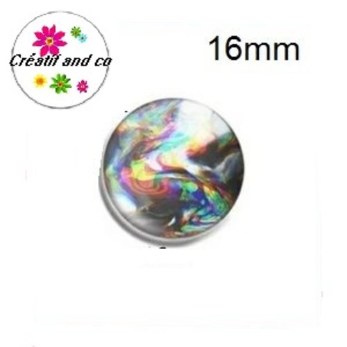 X2 cabochons motif peinture à l'huile 16mm