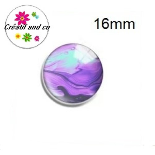 X2 cabochons motif peinture à l'huile 16mm