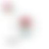 X2 cabochons fleurs dans vase 10mm
