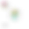 X2 cabochons fleurs dans vase 10mm