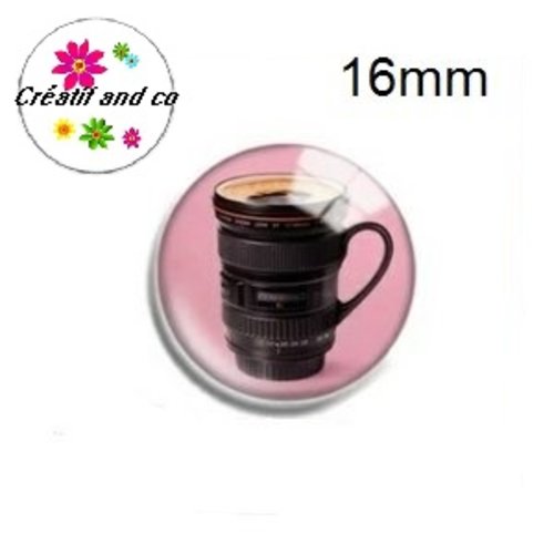 X2 cabochons tasse café 16mm