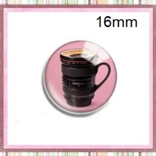 X2 cabochons tasse café 16mm