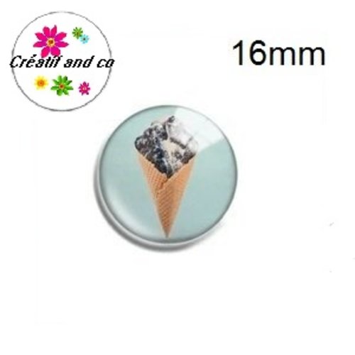 X2 cabochons cornet de glace 16mm