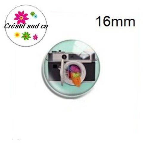 X2 cabochons appareil photo 16mm
