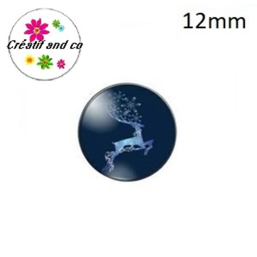 X2 cabochons cerf 12mm