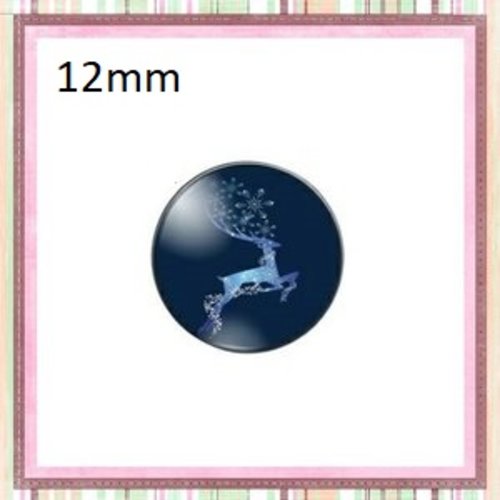 X2 cabochons cerf 12mm