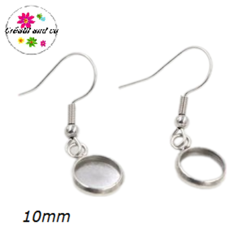 X10 supports boucles d'oreilles acier inoxydable pour cabochon 10mm