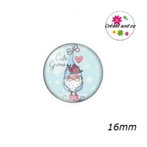 X2 cabochons lutin de noël 16mm