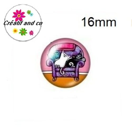 X2 cabochons duo de chat 16mm