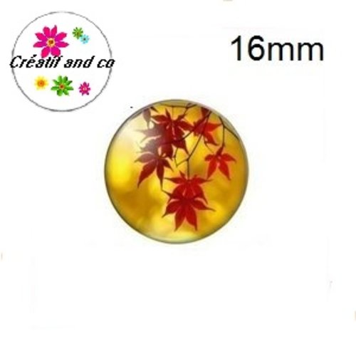 X2 cabochons feuille d'érable 16mm