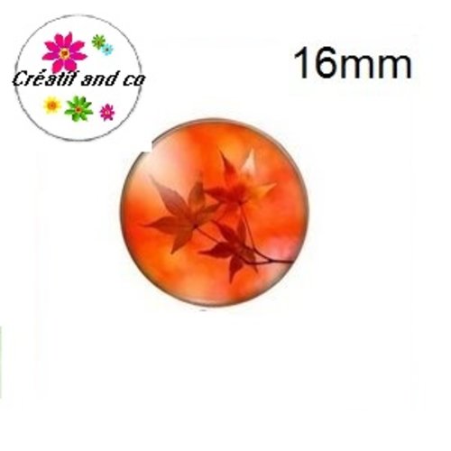 X2 cabochons feuille d'érable 16mm