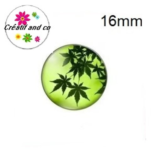 X2 cabochons feuille d'érable 16mm