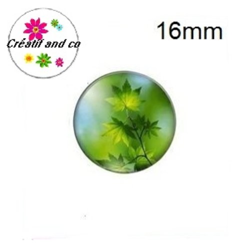 X2 cabochons feuille d'érable 16mm